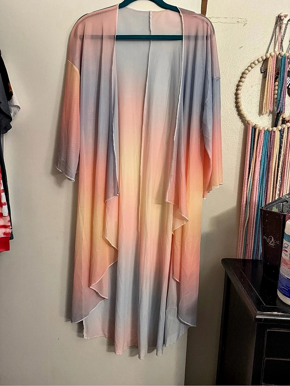 Ombre Sheer Ruffle Duster